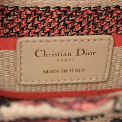 Christian Dior Dior LADY D-LITE Medium Handbag Bag Canvas Women's Beige Red M0565OEGO68E