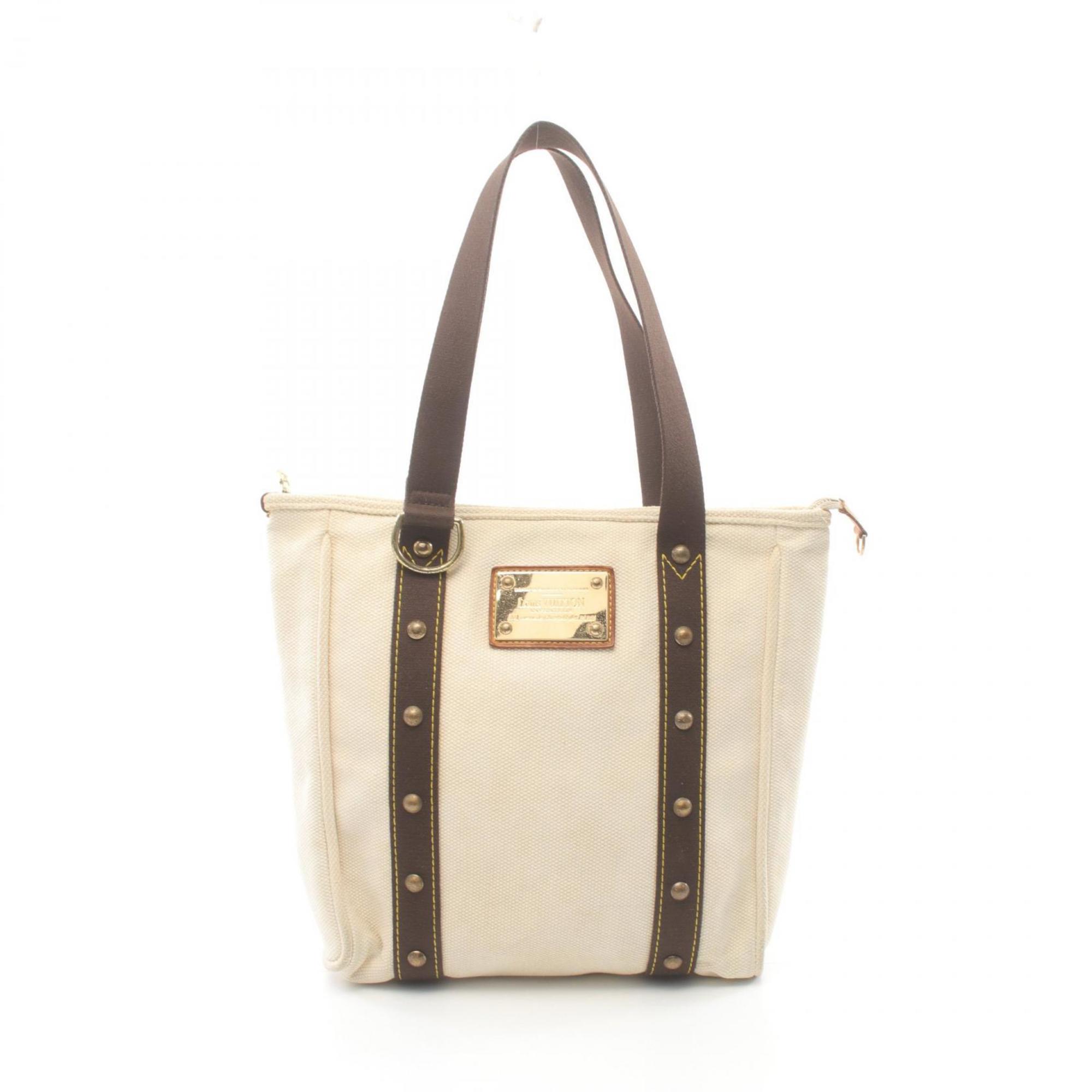 Louis Vuitton LOUIS VUITTON Cabas MM Antigua Ecru Tote Bag Canvas Leather Women's Beige Brown M40036