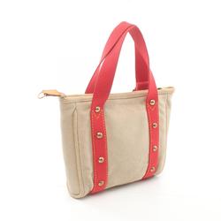 LOUIS VUITTON Cabas PM Antigua Tote Bag Canvas Leather Women's Beige Red M40038