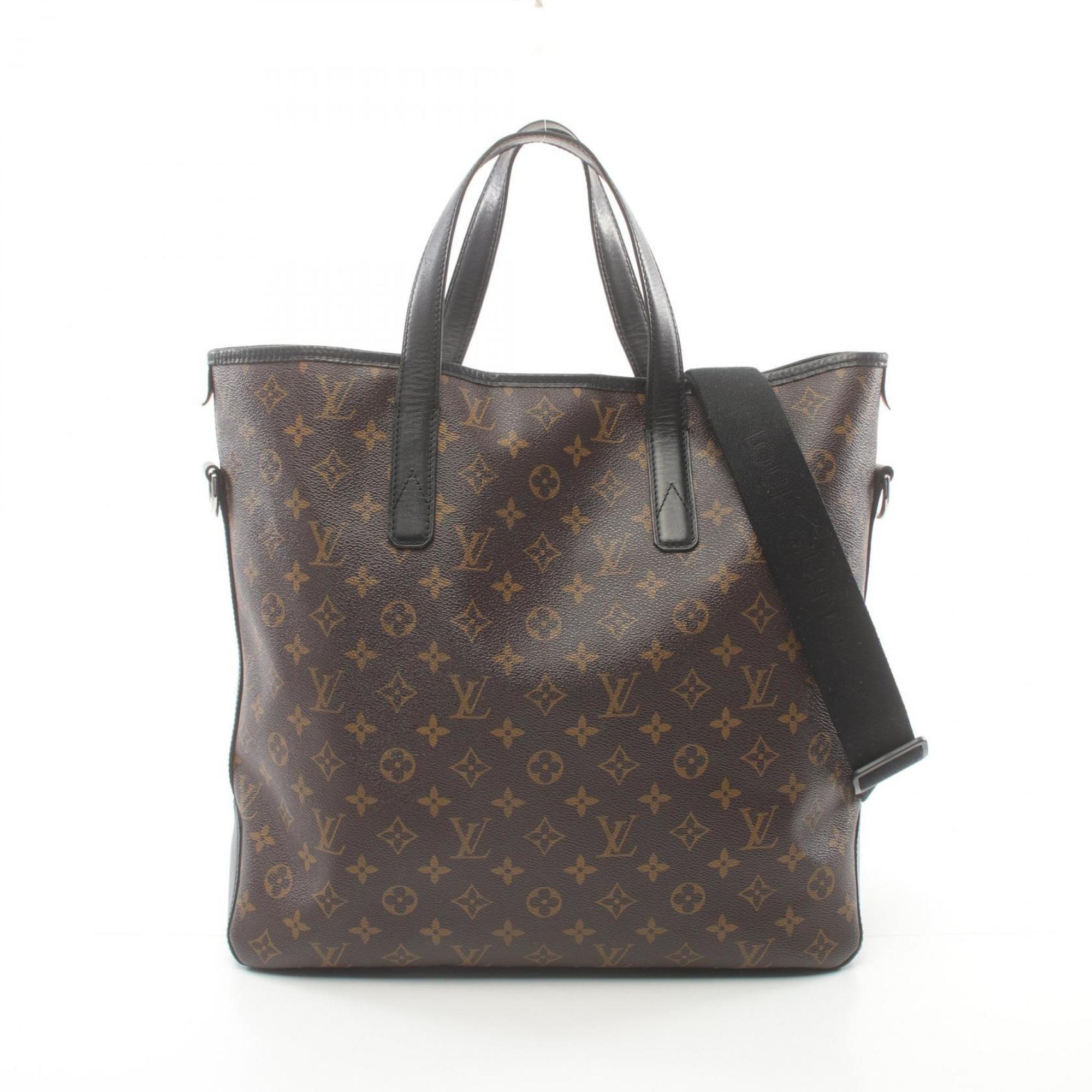 Louis Vuitton LOUIS VUITTON Davis Monogram Macassar Tote Bag Coated Canvas Leather Men's Brown Black M56708