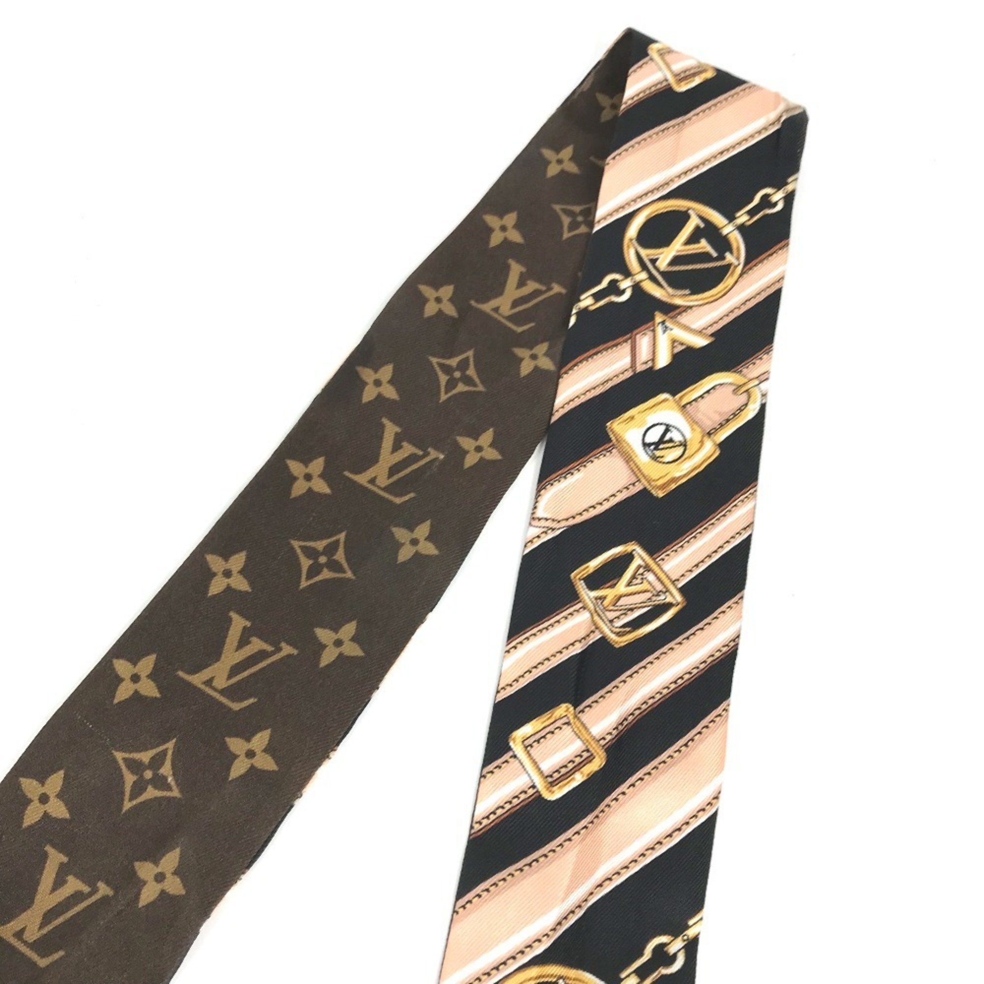 LOUIS VUITTON M77325 Bandeau BB Monogram Forever Scarf Silk Women's Brown