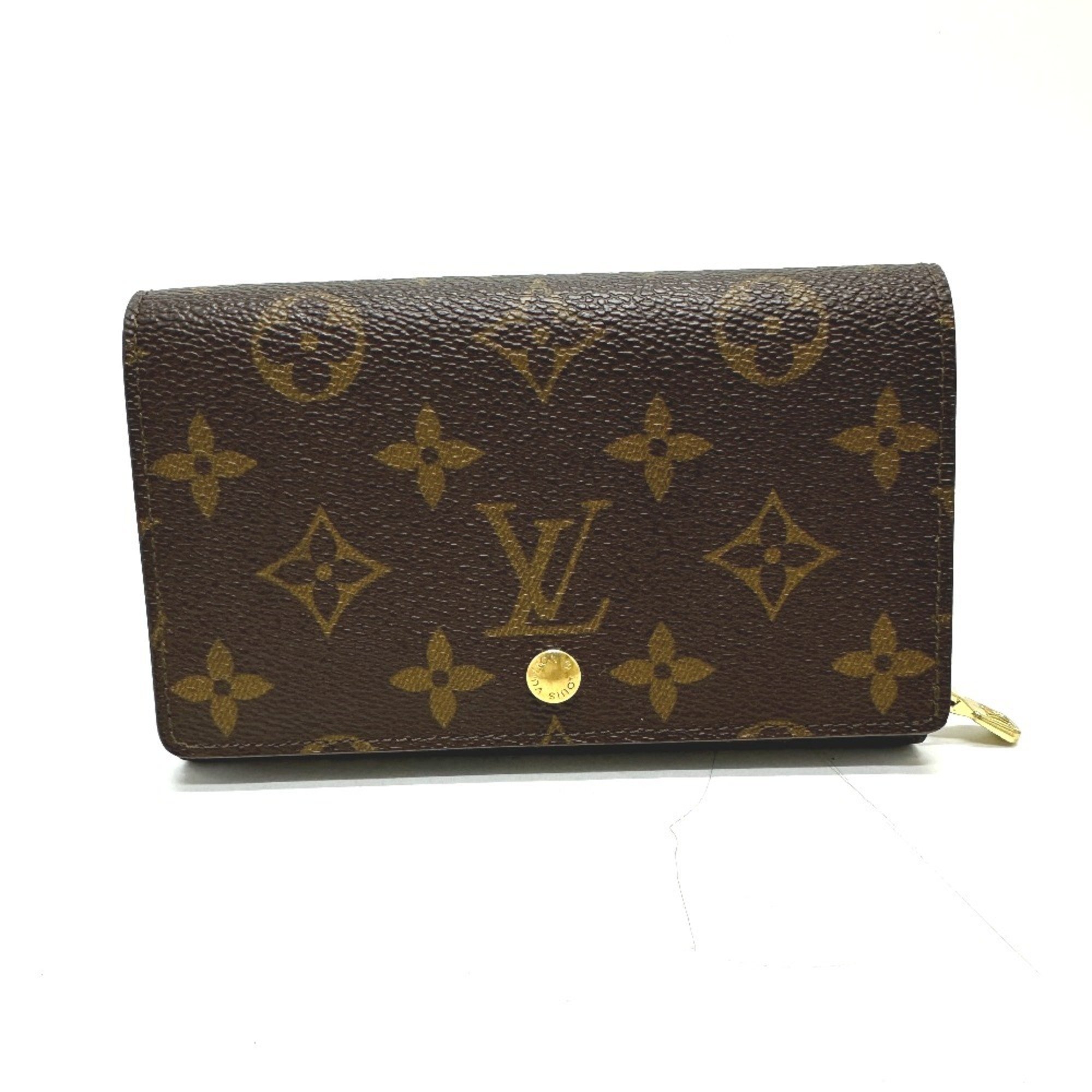 LOUIS VUITTON M61730 Porte Monnaie Tresor Bi-fold Wallet Monogram Canvas Women's Brown