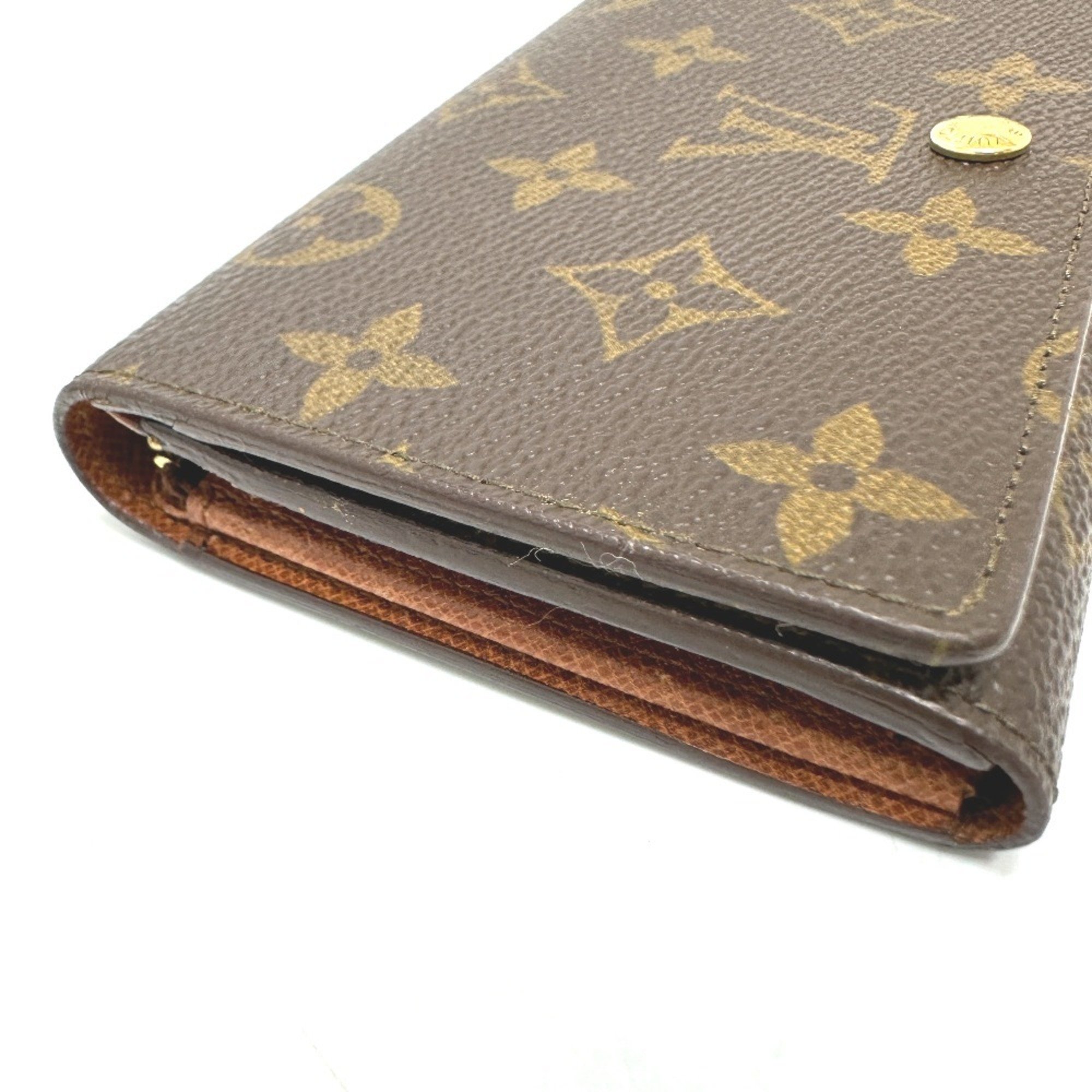 LOUIS VUITTON M61730 Porte Monnaie Tresor Bi-fold Wallet Monogram Canvas Women's Brown