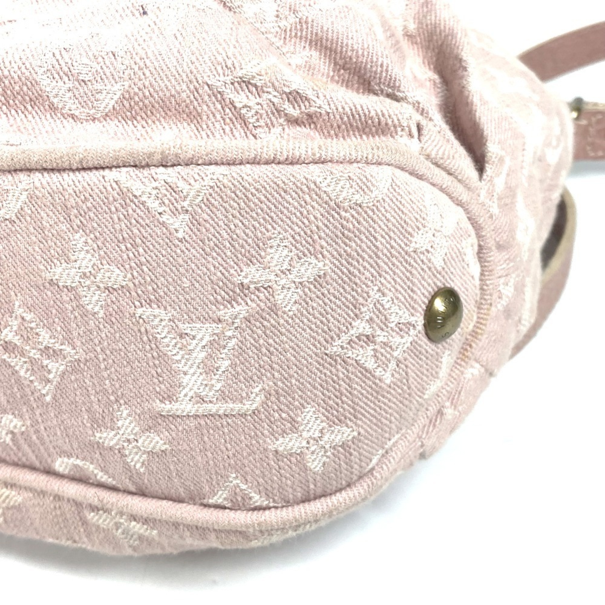 LOUIS VUITTON M95833 Monogram Denim Slightly Shoulder Bag Women's Pink