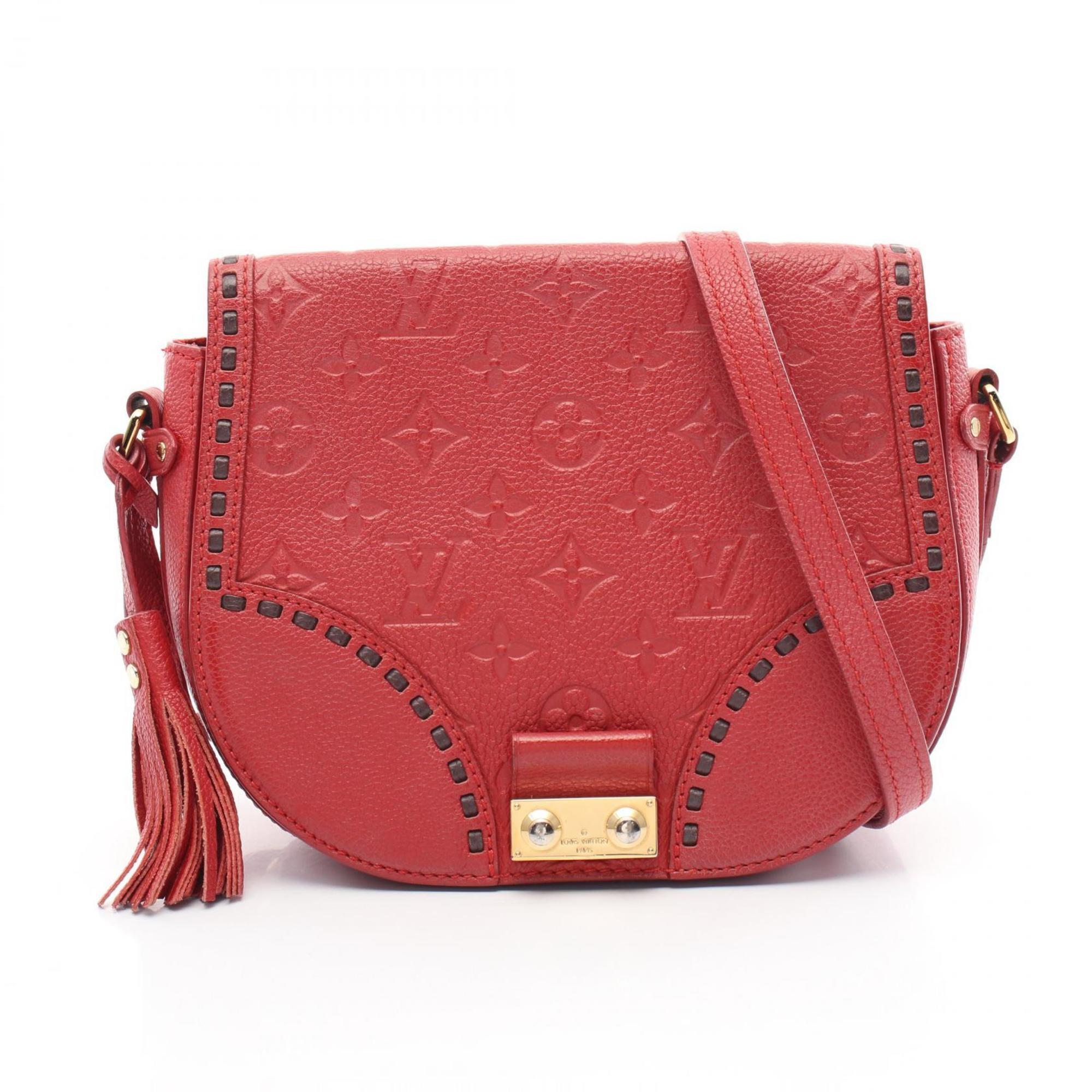 Louis Vuitton Juno Monogram Empreinte Cerise Shoulder Bag Leather Women's Red M43144