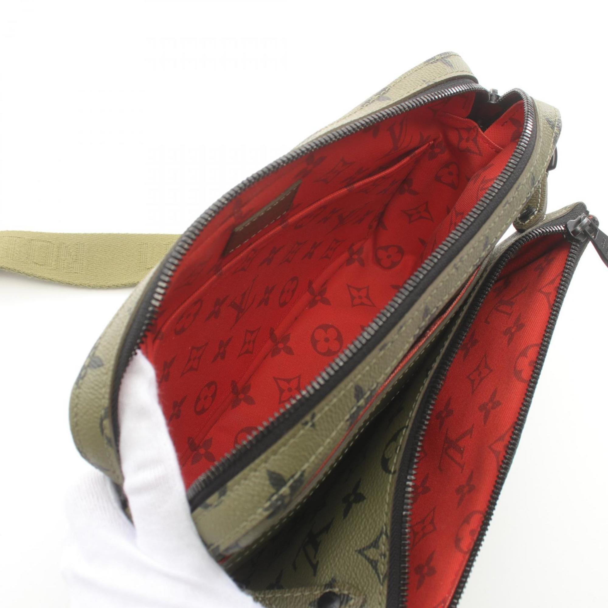 Louis Vuitton LOUIS VUITTON Trio Monogram Shoulder Bag Coated Canvas Men's Khaki M23783