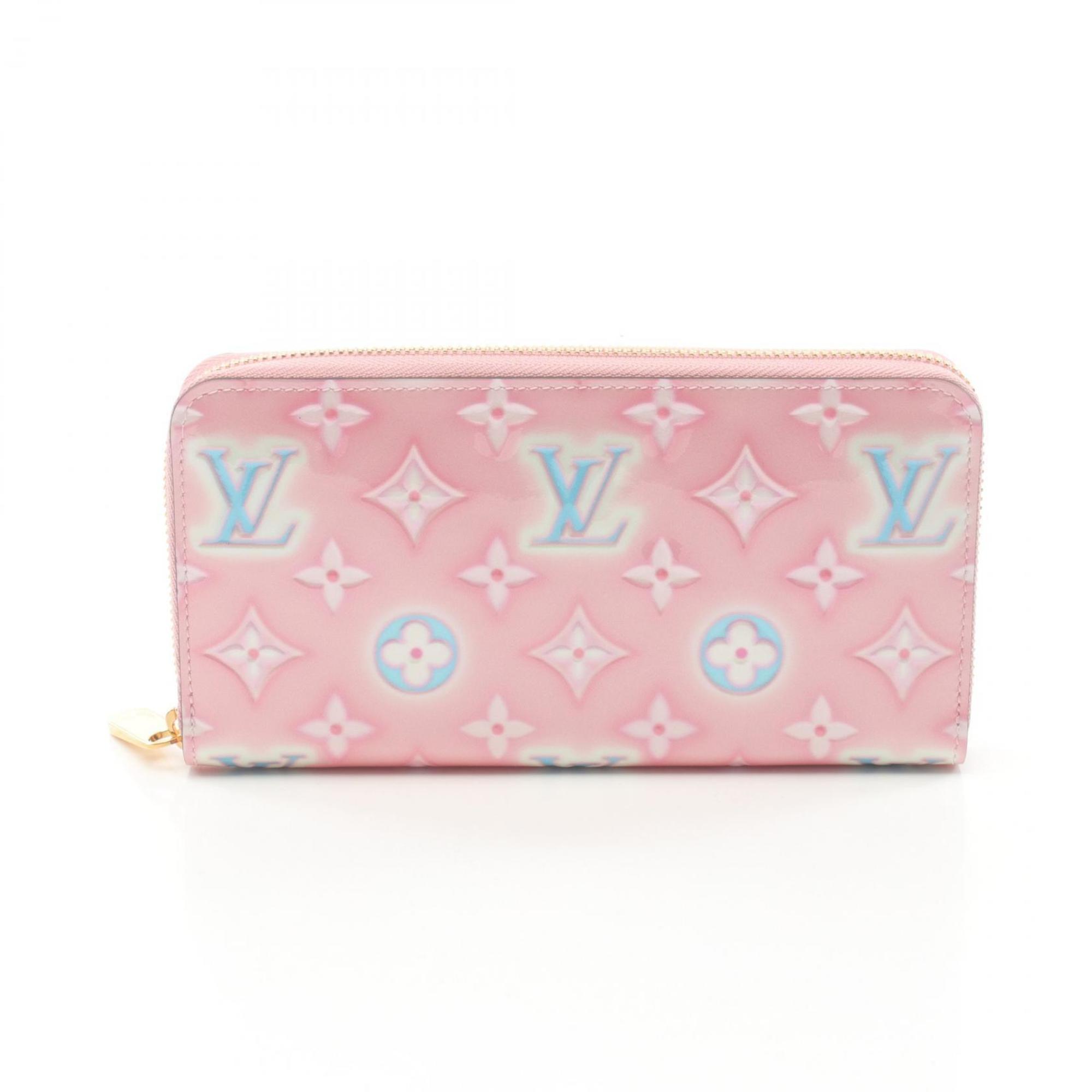 Louis Vuitton LOUIS VUITTON Zippy Wallet Monogram Vernis Round Long Patent Leather Women's Pink M81145