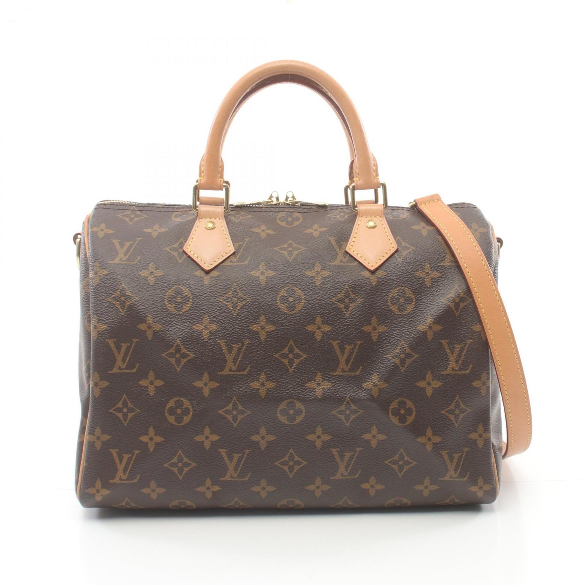 Louis Vuitton Speedy Bandouliere 30 Monogram Handbag Bag Coated Canvas Leather Women's Brown M41112