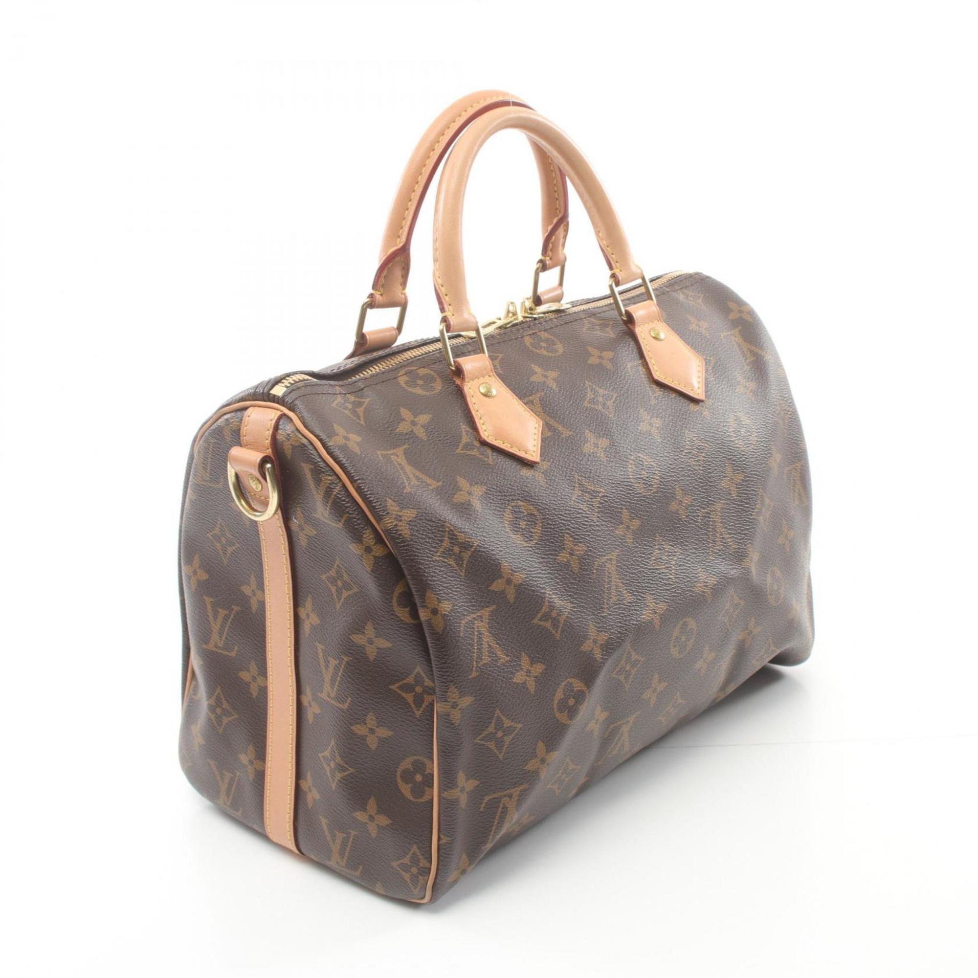 Louis Vuitton Speedy Bandouliere 30 Monogram Handbag Bag Coated Canvas Leather Women's Brown M41112