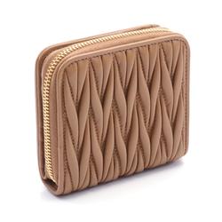 Miu Miu Miu MATELASSE'1 Matelasse Bi-fold Wallet Leather Women's Brown 5ML5222FPPF098L