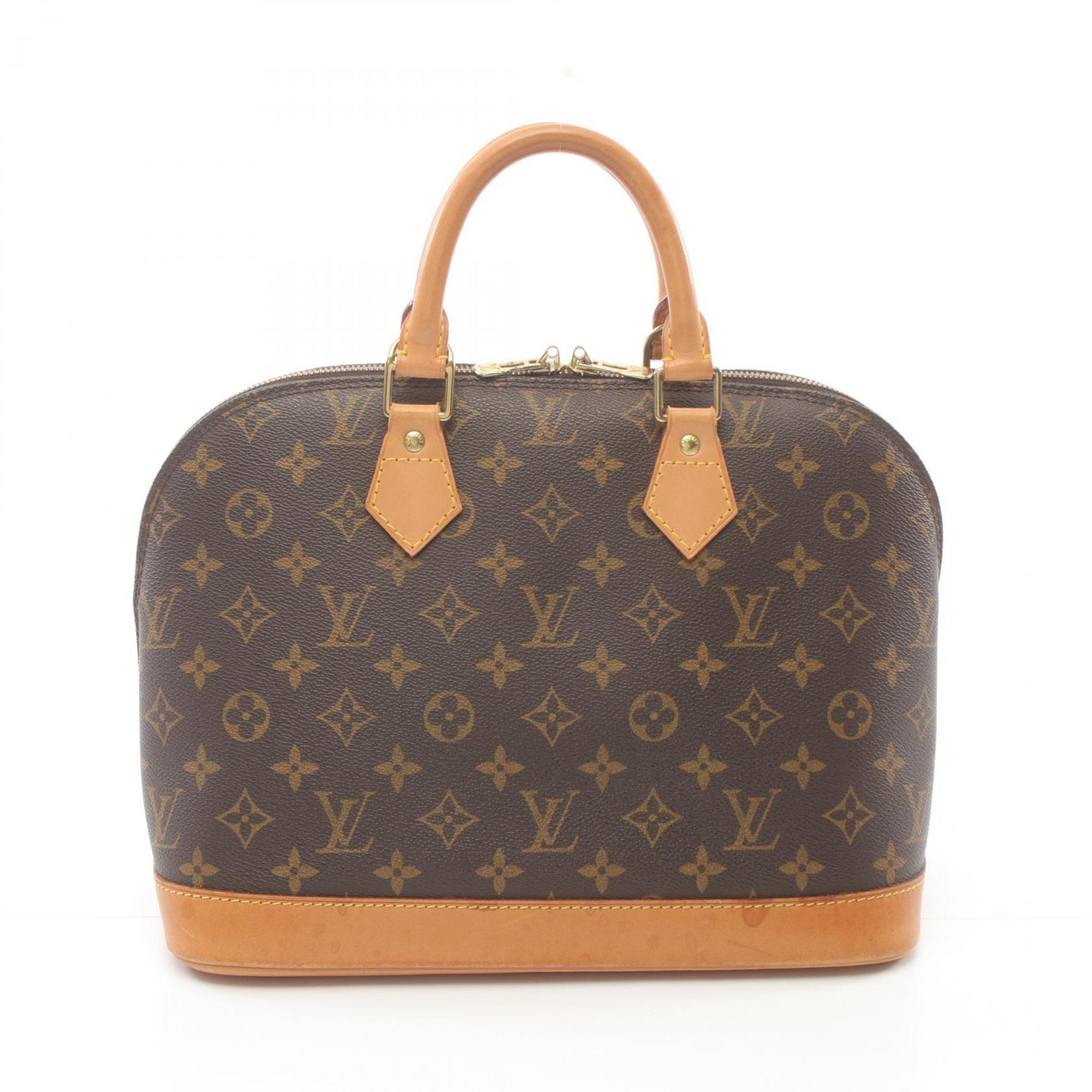 Louis Vuitton Alma PM Monogram Handbag Bag Coated Canvas Leather Women's Brown M51130