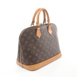 Louis Vuitton Alma PM Monogram Handbag Bag Coated Canvas Leather Women's Brown M51130