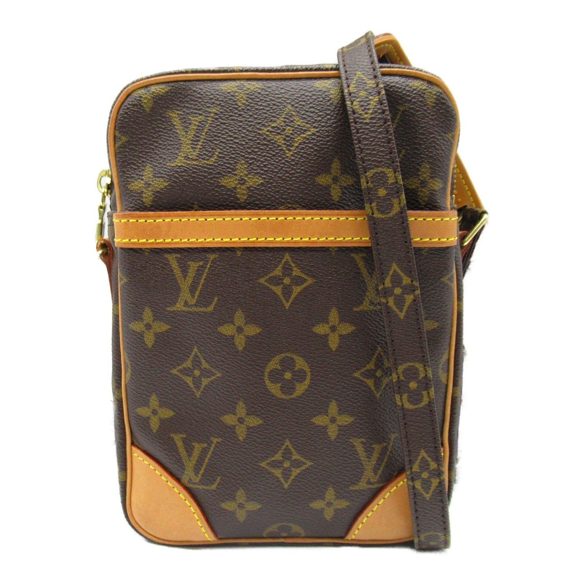 Louis Vuitton Danube Shoulder Bag, Coated Canvas, Monogram, Men's, Women's, Brown, M45266