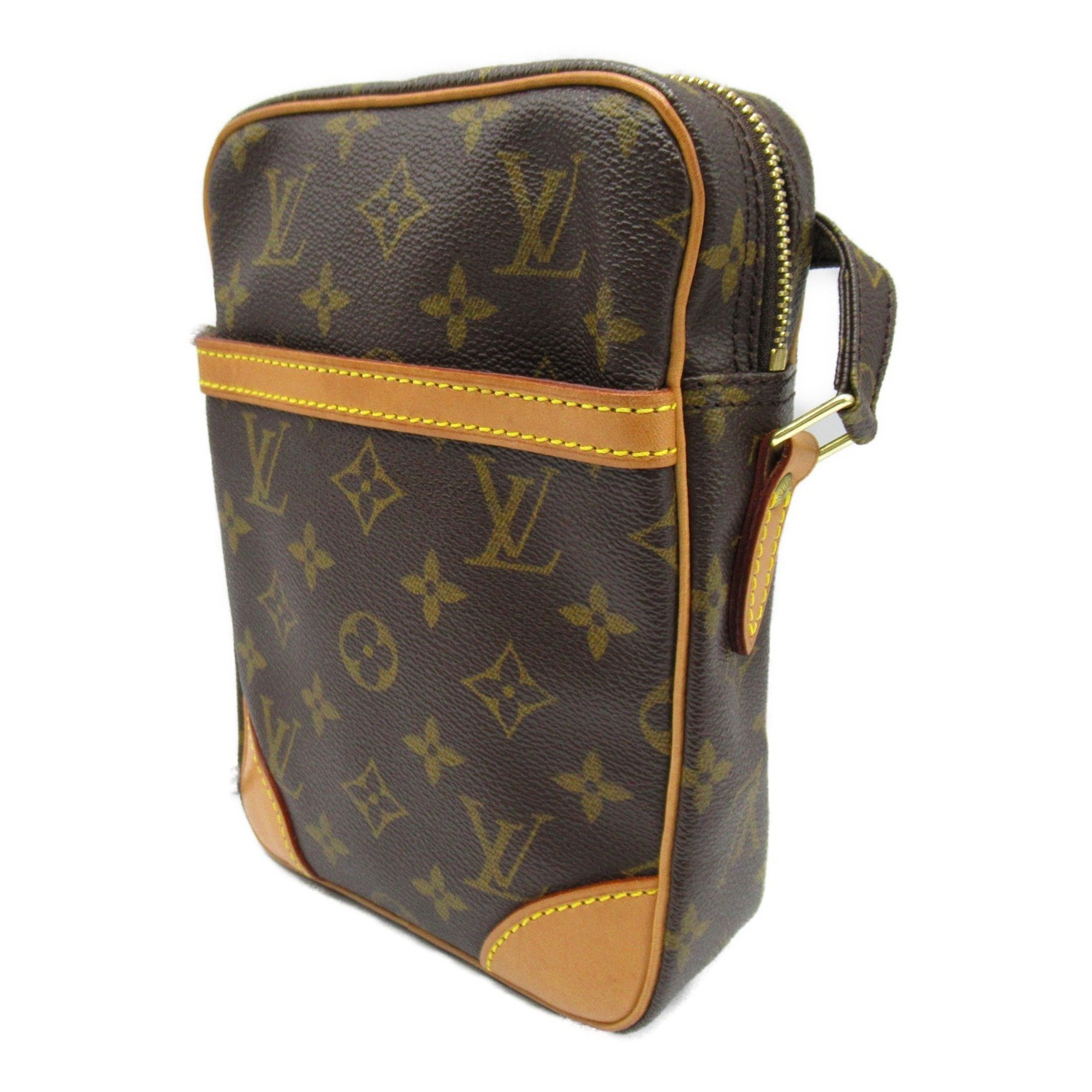 Louis Vuitton Danube Shoulder Bag, Coated Canvas, Monogram, Men's, Women's, Brown, M45266