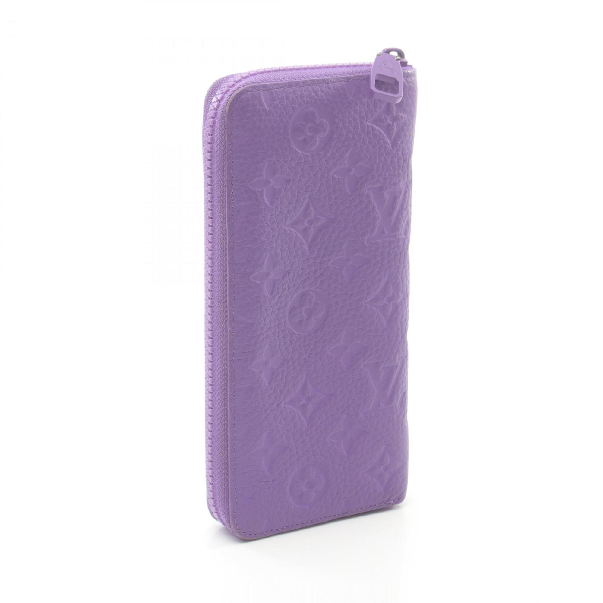 Louis Vuitton LOUIS VUITTON Zippy Wallet Vertical Round Long Leather Monogram Empreinte Women's Purple M81636