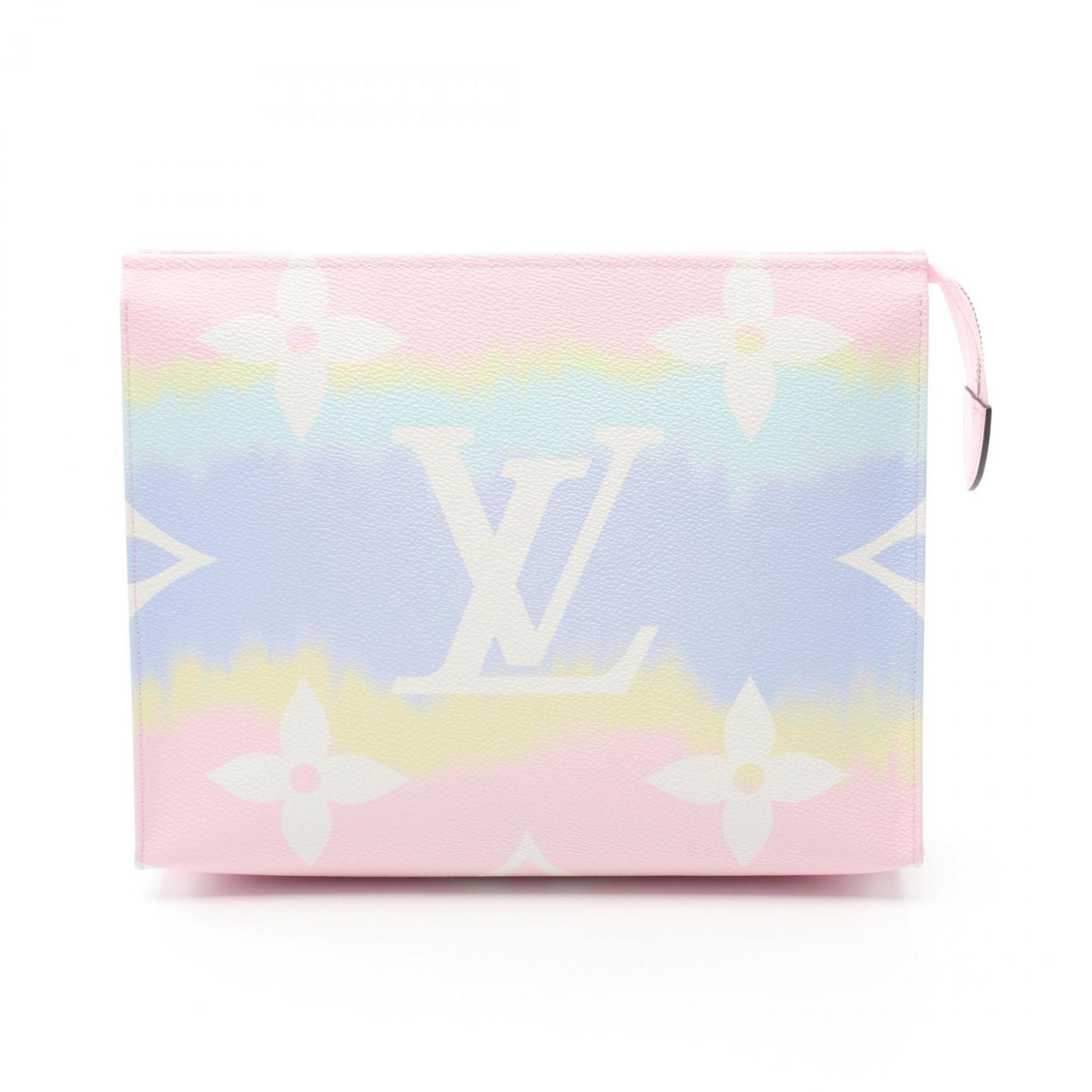 Louis Vuitton LOUIS VUITTON LV Escale Poche Toile 26 Second Bag Clutch Coated Canvas Women's Pink Blue Multicolor M69137