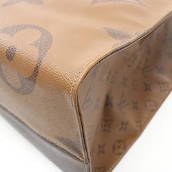 LOUIS VUITTON On the Go GM Shoulder Bag, Coated Canvas, Leather, Monogram Giant Reverse, Women's, Brown, M45320