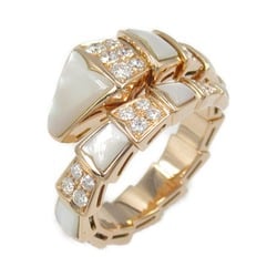 BVLGARI Serpenti Viper Ring, K18PG (pink gold), diamond, mother of pearl, ladies, clear, white