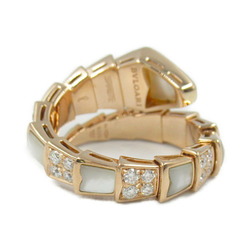 BVLGARI Serpenti Viper Ring, K18PG (pink gold), diamond, mother of pearl, ladies, clear, white