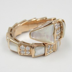 BVLGARI Serpenti Viper Ring, K18PG (pink gold), diamond, mother of pearl, ladies, clear, white