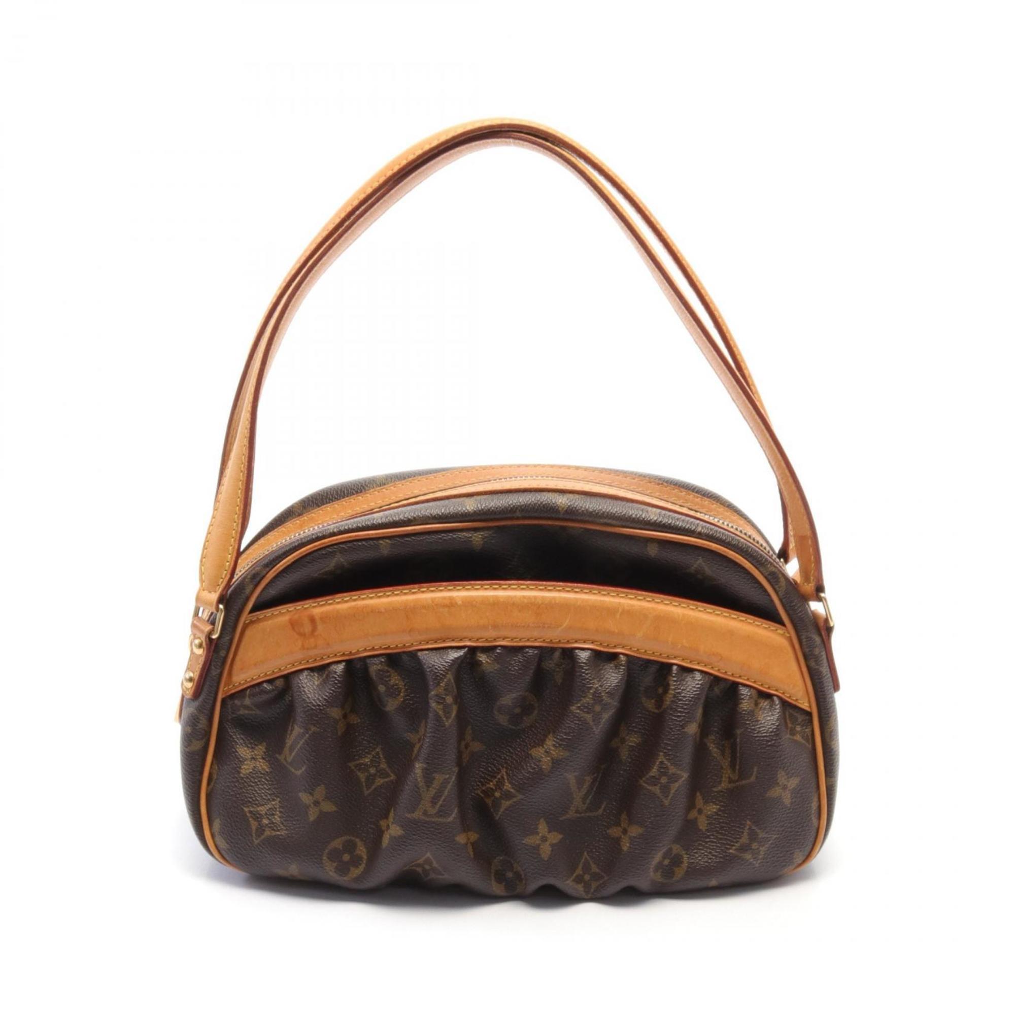 Louis Vuitton Clara Monogram Shoulder Bag, Coated Canvas, Leather, Women's, Brown, M40057