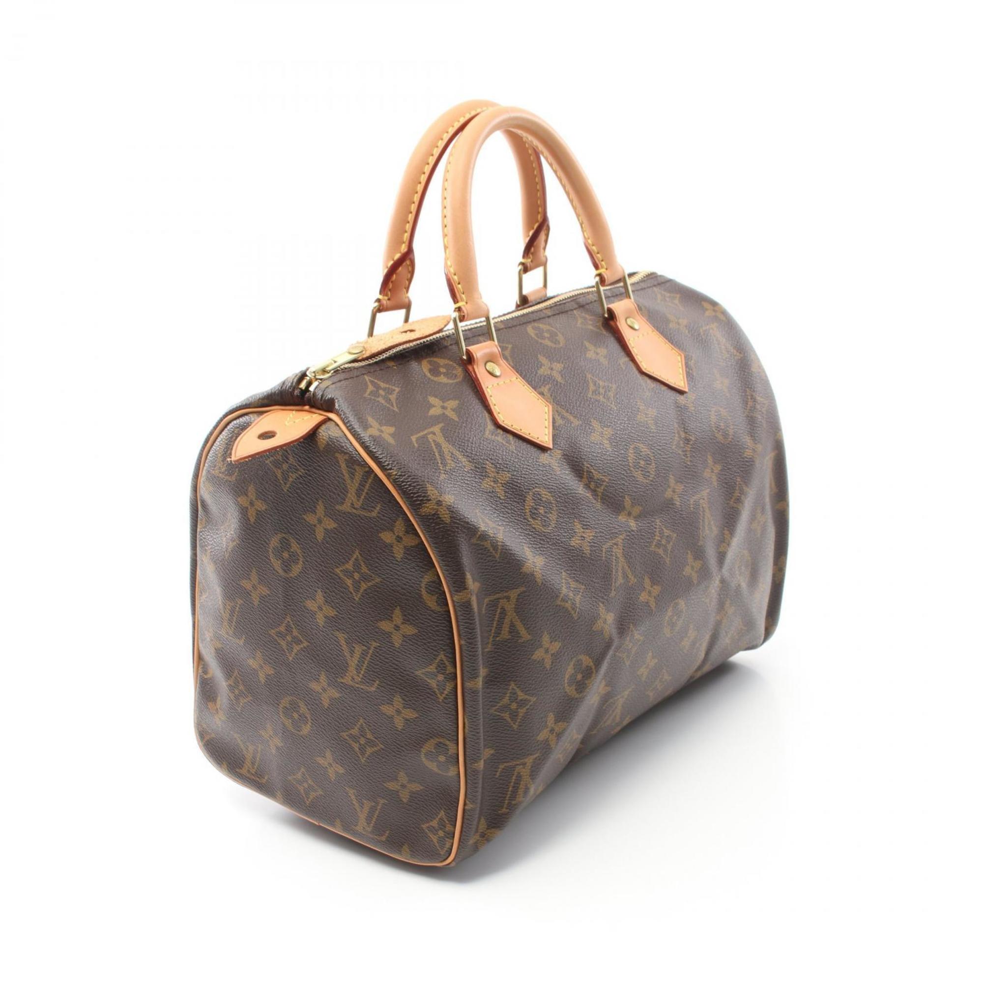 Louis Vuitton Speedy 30 Monogram Handbag Bag Coated Canvas Leather Women's Brown M41526