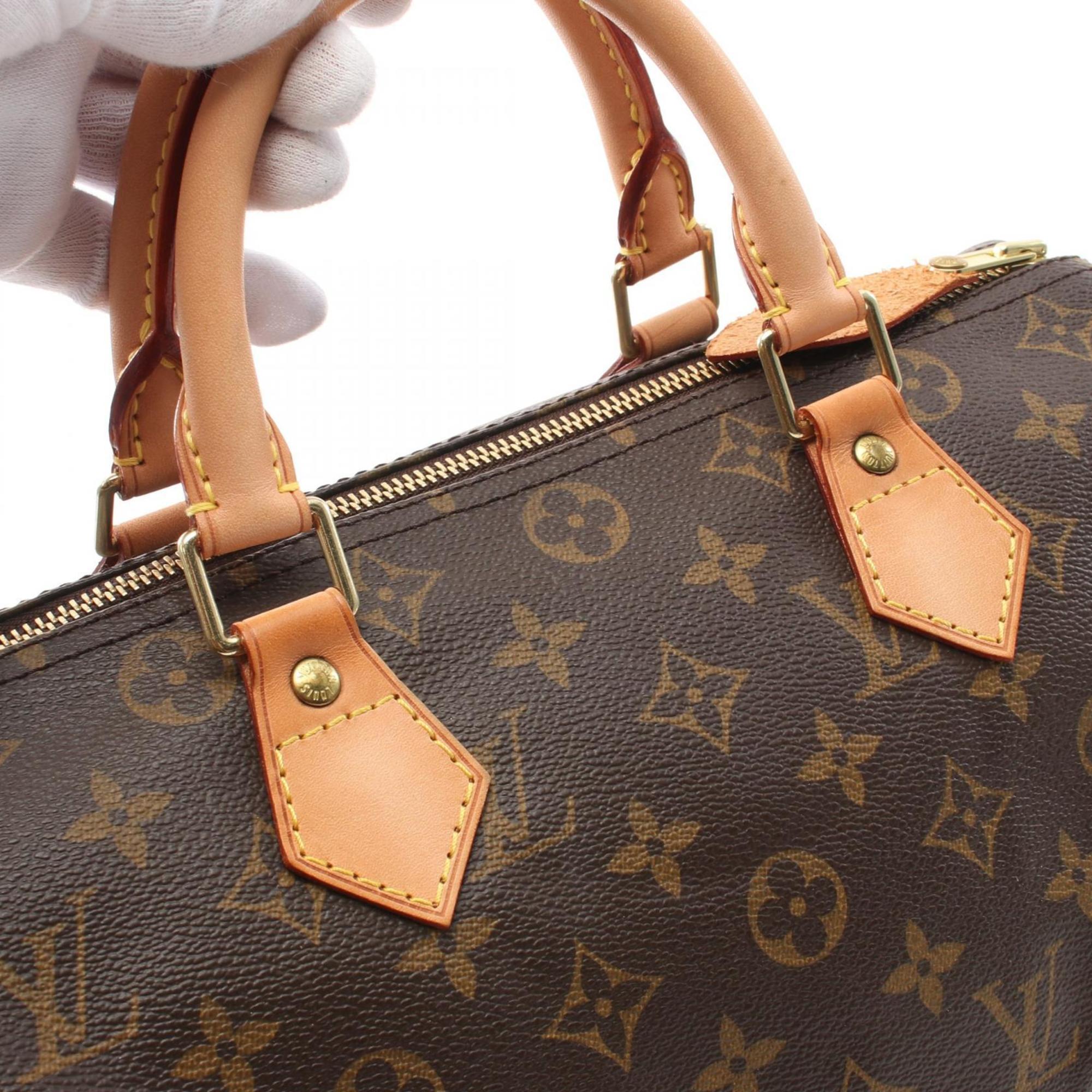 Louis Vuitton Speedy 30 Monogram Handbag Bag Coated Canvas Leather Women's Brown M41526