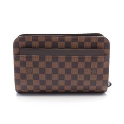 Louis Vuitton LOUIS VUITTON Saint Damier Ebene Second Bag Clutch Coated Canvas Leather Men's Brown N51993