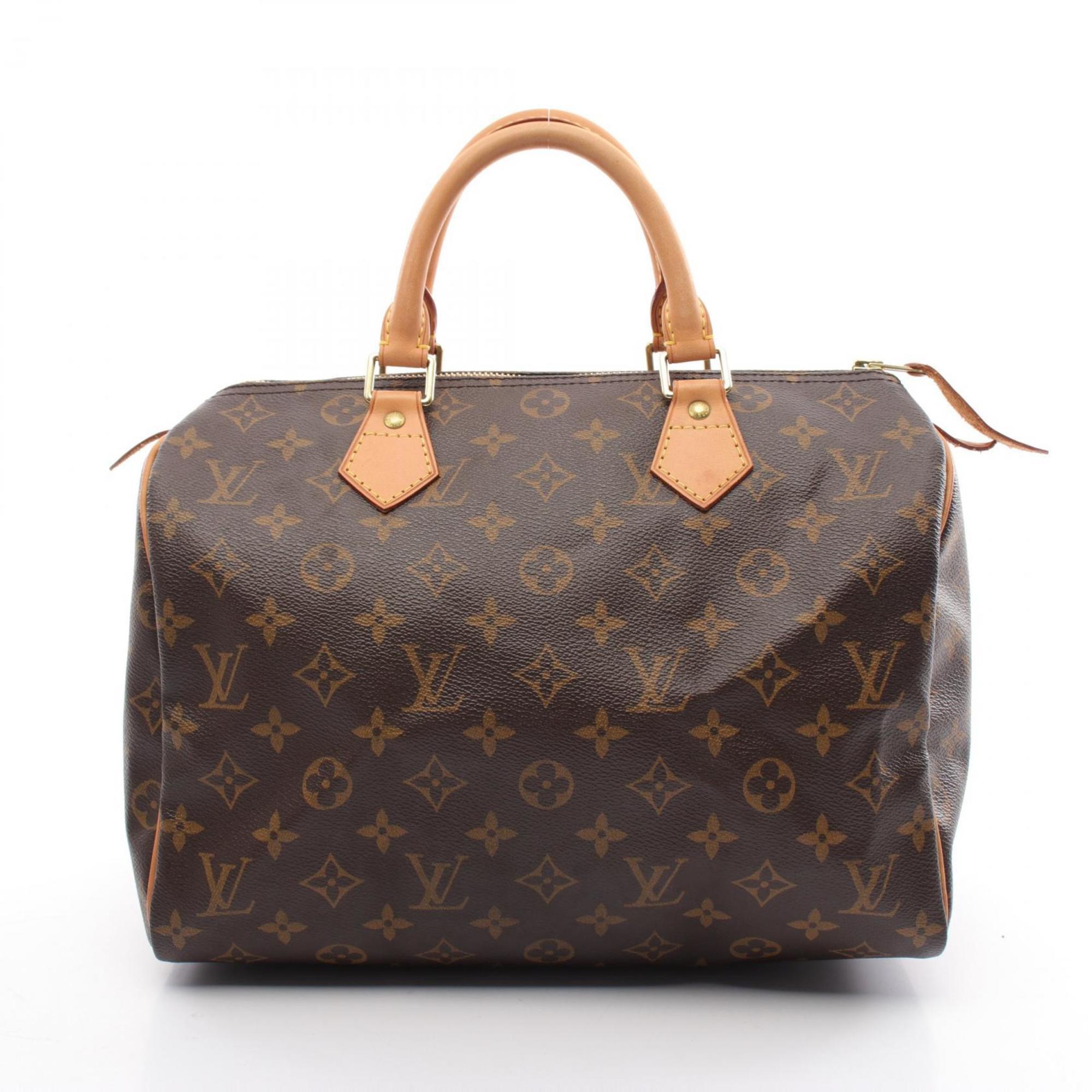 Louis Vuitton Speedy 30 Monogram Handbag Bag Coated Canvas Leather Women's Brown M41526