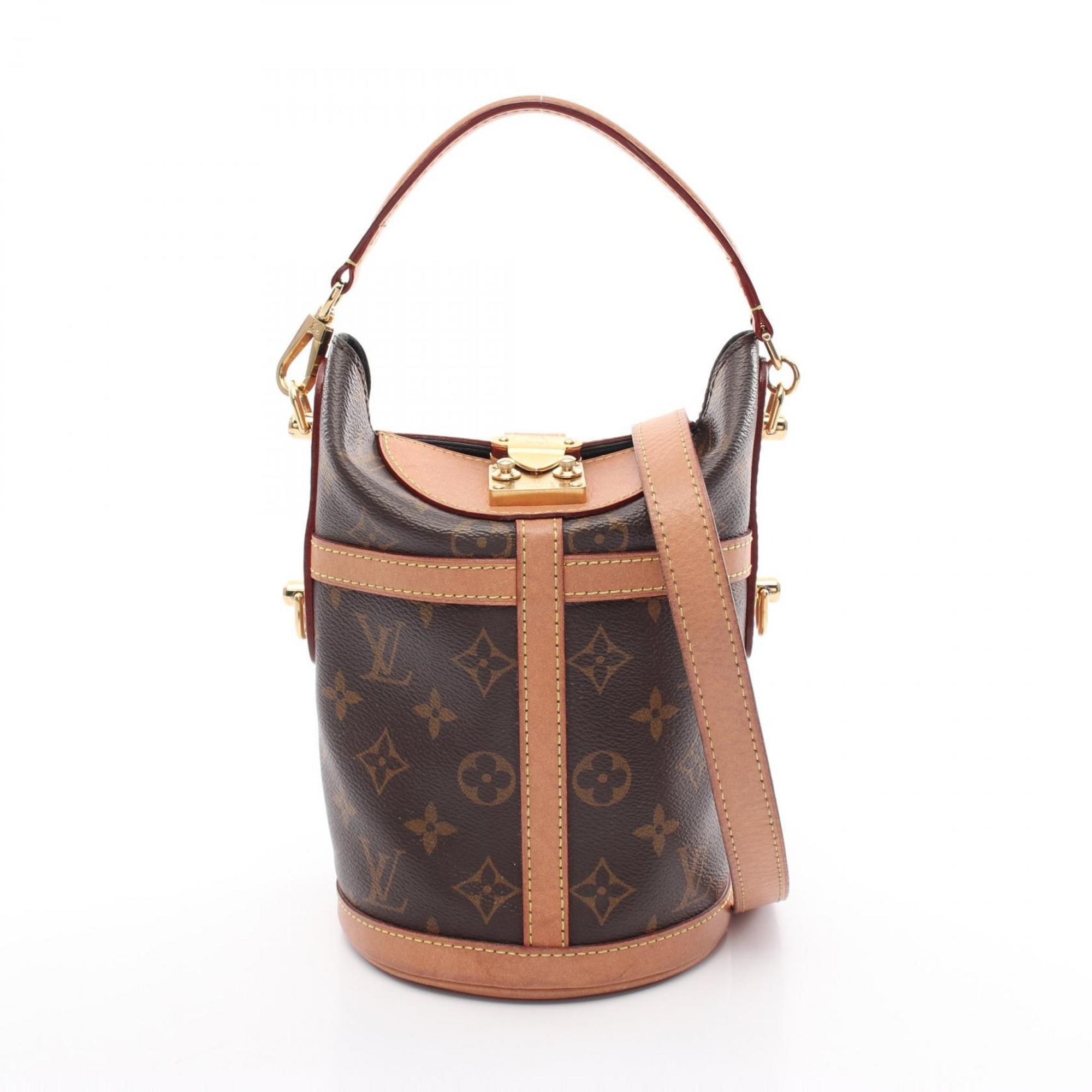 Louis Vuitton Duffle Bag Monogram Handbag Coated Canvas Leather Women's Brown M43587