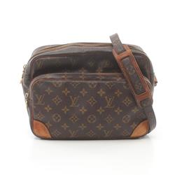 Louis Vuitton Nile Monogram Shoulder Bag, Coated Canvas, Leather, Women's, Brown, M45244