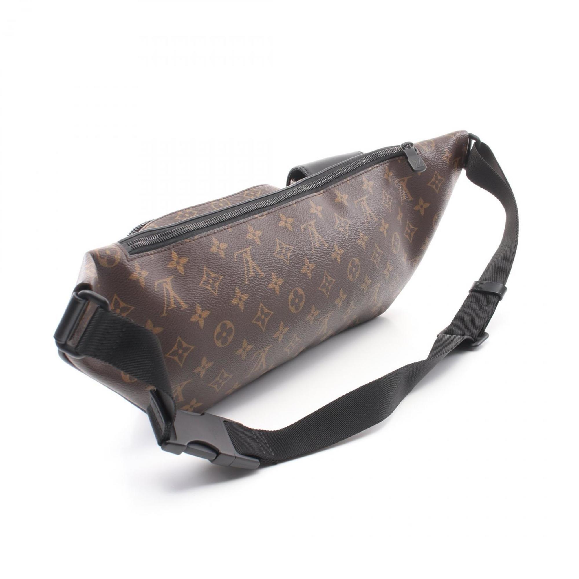 Louis Vuitton Christopher Bum Bag Monogram Macassar Waist Body Coated Canvas Leather Men's Brown Black M45337