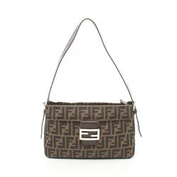 FENDI ZUCCA Shoulder Bag Canvas Leather Women's Brown 26566