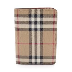 Burberry Archive Check Business Card Holder/Card Case Coated Canvas Women's Beige Black Multicolor 8073975