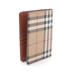 Burberry Archive Check Business Card Holder/Card Case Coated Canvas Women's Beige Black Multicolor 8073975