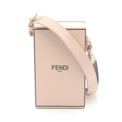 FENDI Box Shoulder Bag Leather Women's Pink 8BT339