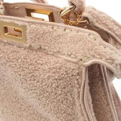 FENDI Peekaboo I See You Small Selleria Handbag Bag Mouton Women's Pink 8BN327