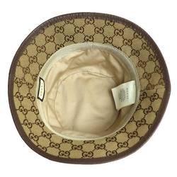 GUCCI GG Canvas Bucket Hat Fedora Beige Brown 576587 4HG62 2564 M Unisex