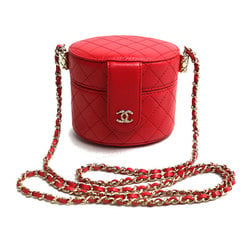 CHANEL Chanel Matelasse Small Vanity Shoulder Bag Red AP1573 Women's