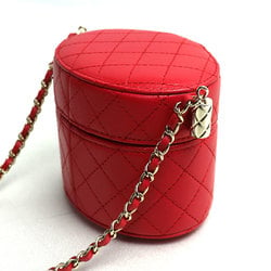 CHANEL Chanel Matelasse Small Vanity Shoulder Bag Red AP1573 Women's