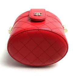 CHANEL Chanel Matelasse Small Vanity Shoulder Bag Red AP1573 Women's