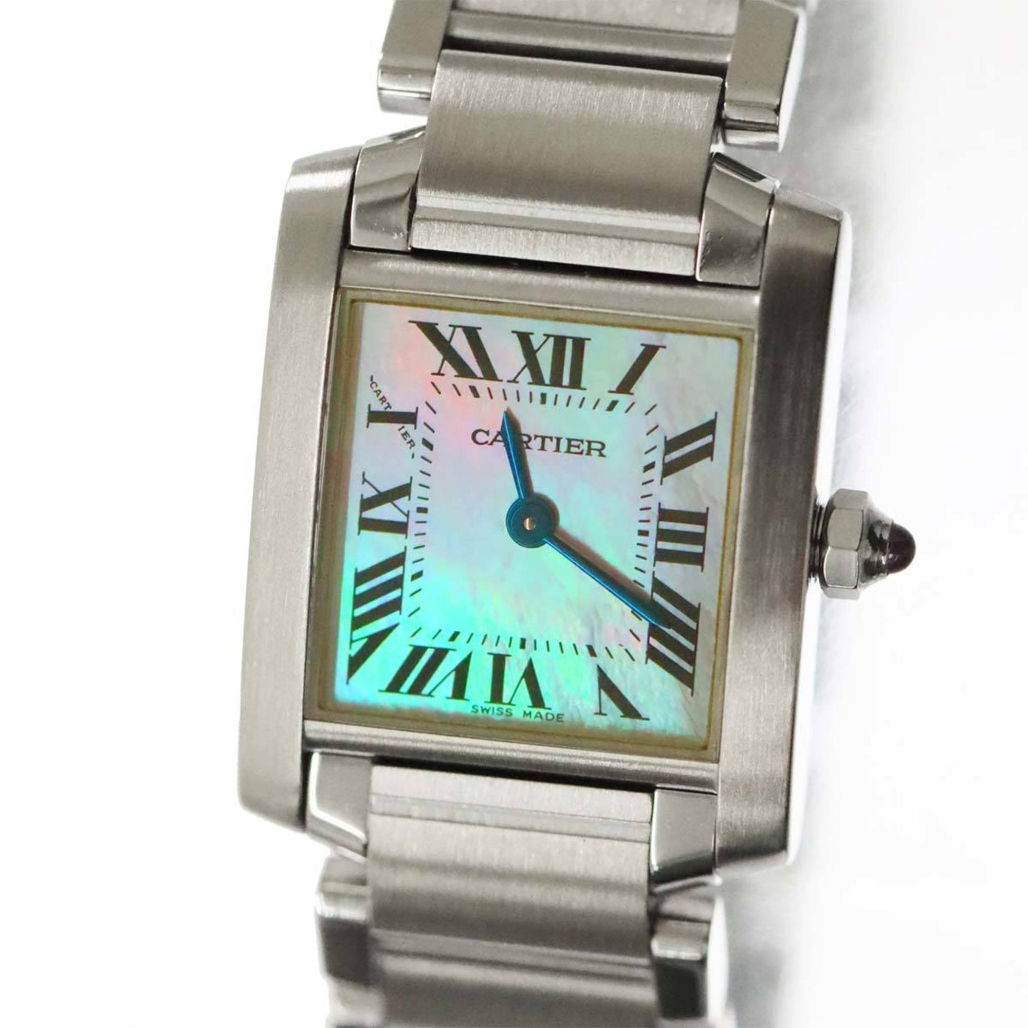 Cartier Tank Francaise SM W51028Q3 Ladies Watch Pink Shell Quartz