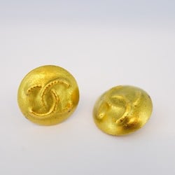 Chanel Earrings Coco Mark Circle GP Plated Gold Ladies