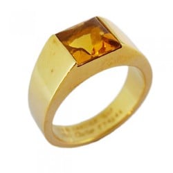 Cartier Tank Citrine Ring, 18K Yellow Gold, #57, Men's