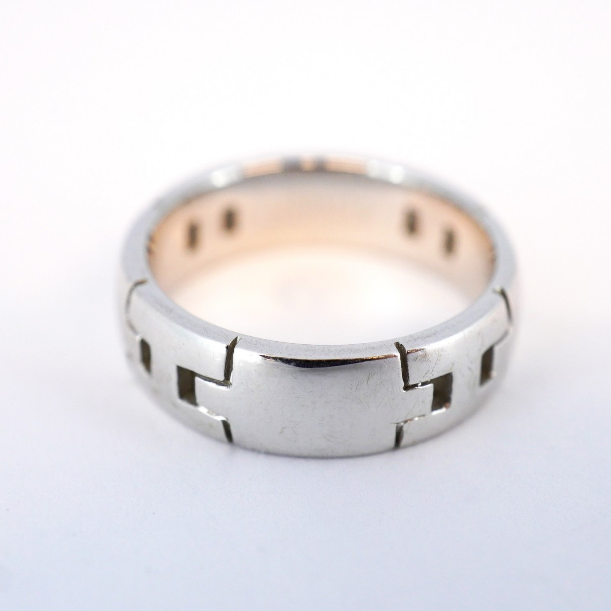 Hermes Ring Hercules K18WG White Gold Size 10 Ladies