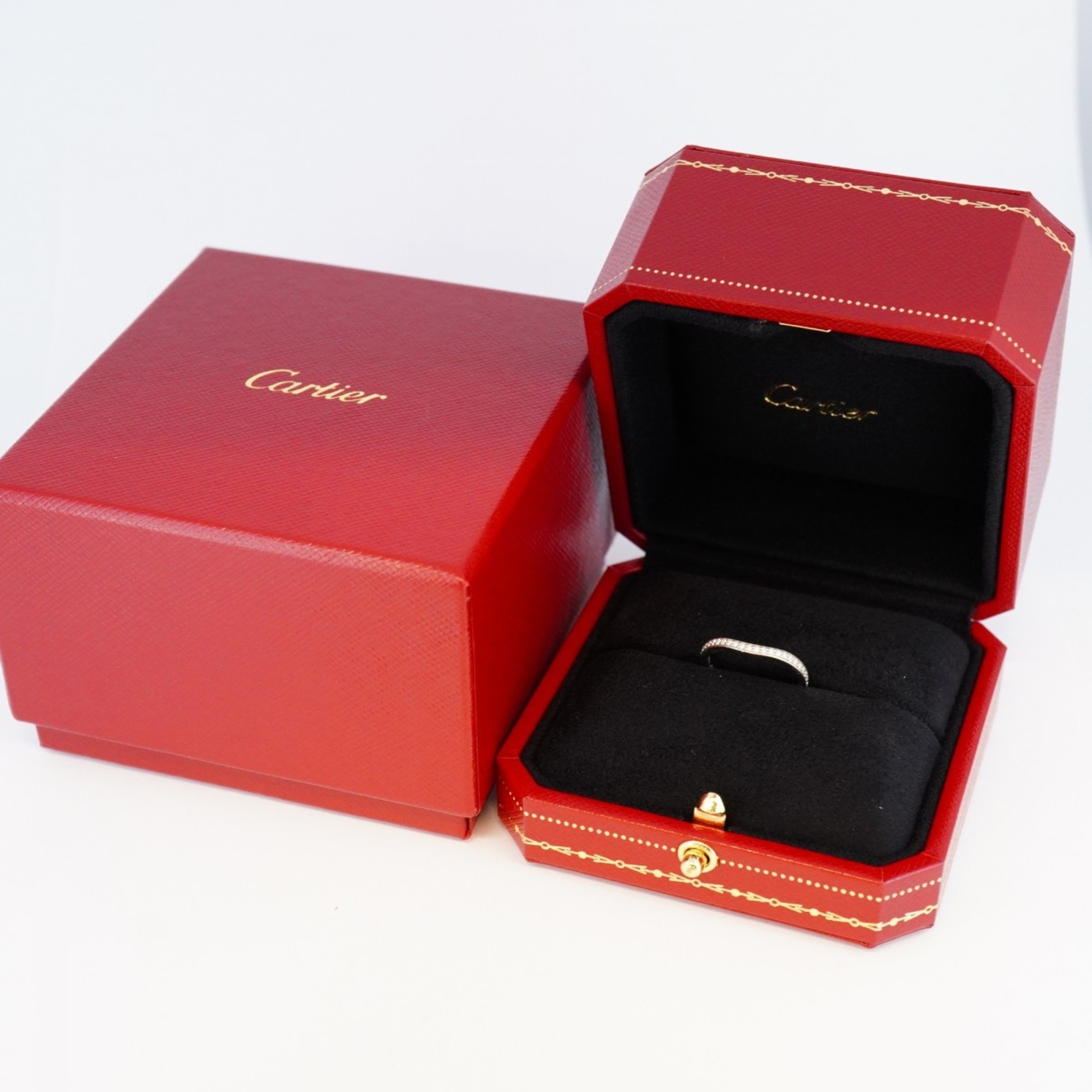 Cartier Ring Ballerina Half Eternity Diamond Pt950 Platinum #49 Ladies