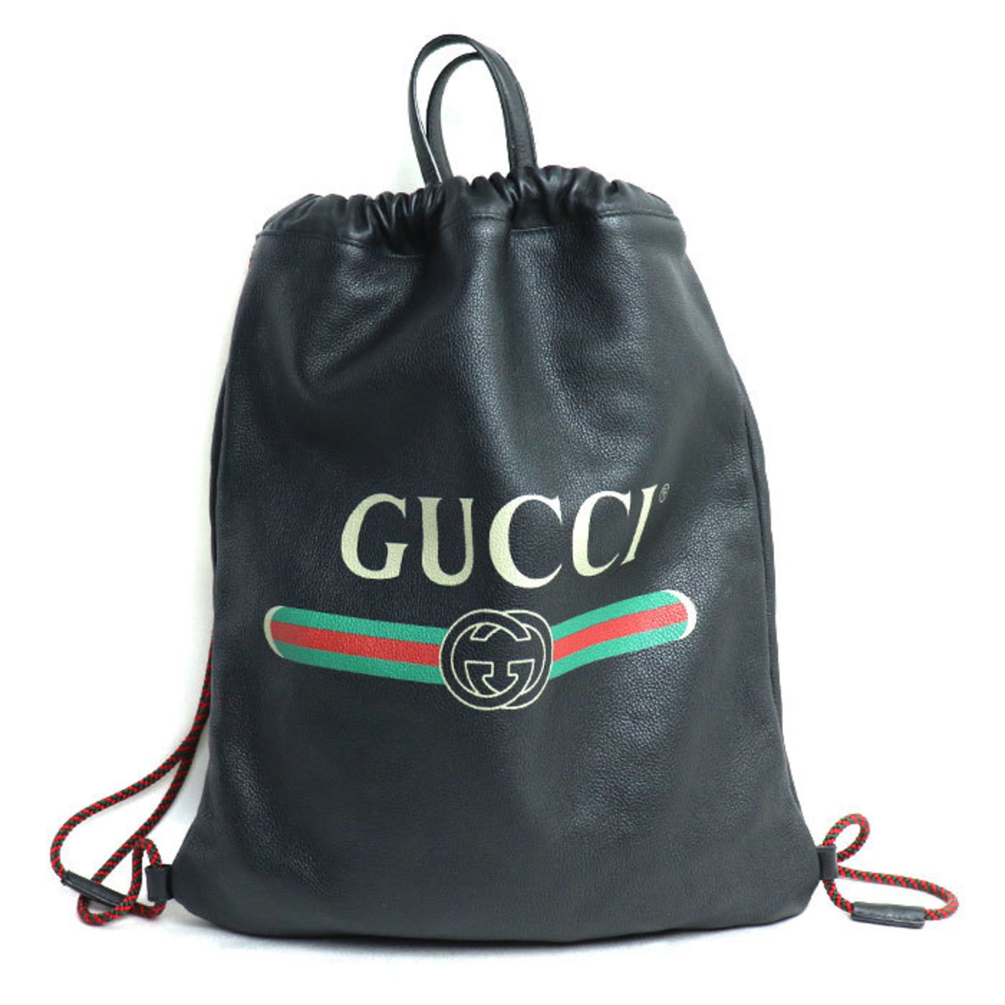 GUCCI Drawstring Backpack Sherry Line Backpack/Daypack Black 516639 Unisex