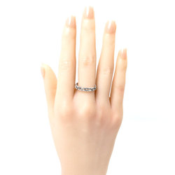 TIFFANY&Co. Tiffany K18WG White Gold T True Narrow Ring 62508396 Size 16.5 3.6g Women's