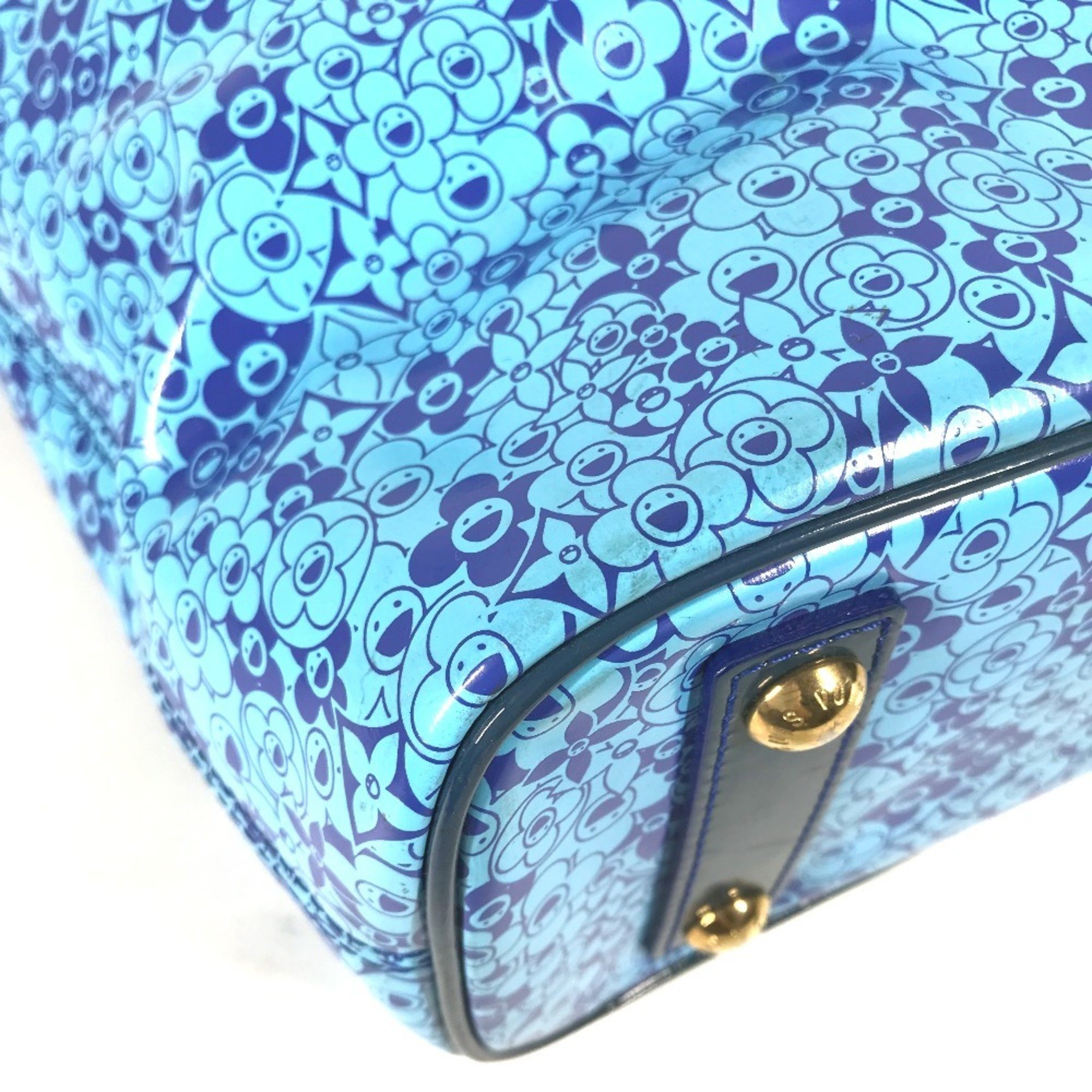 LOUIS VUITTON Louis Vuitton M93161 Cosmic Blossom PM Shoulder Bag Takashi Murakami Tote Leather Women's Blue