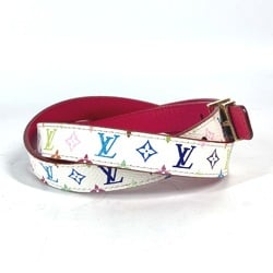 LOUIS VUITTON Louis Vuitton Monogram Multicolor LV Buckle Thin Belt Canvas Women's Blanc White